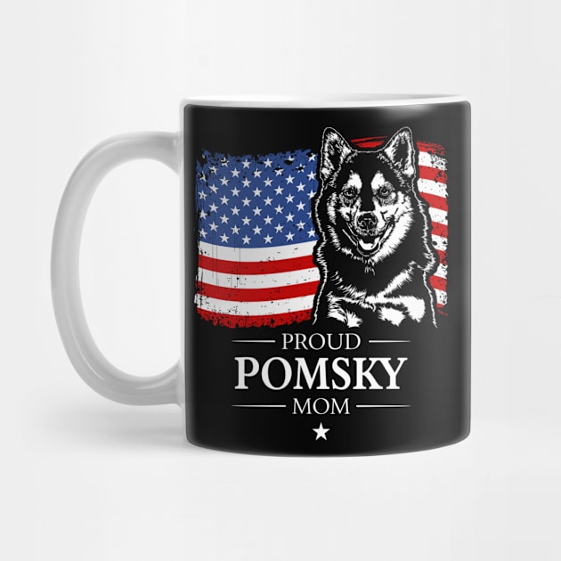 Proud Pomsky Mom American Flag patriotic dog by wilsigns